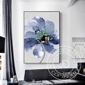 Arte fluida em mármore azul marinho, flor grande em aquarela para impressão, obras de arte modernas, capas para apresentação, convite, folhetos, relatórios anuais