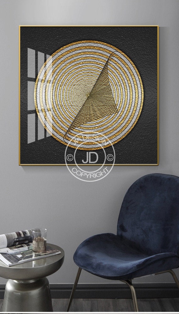 Gold & Black Painting Printable Large Abstract Painting | Etsy