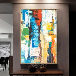 Abstract stormy interplay in vibrant hues and bold brush strokes dazzling painting, Energized oil painting, modern transitional artwork