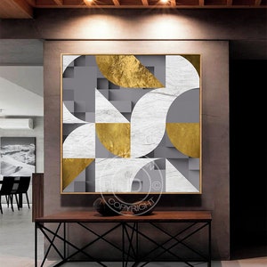 Printable Abstract Blur Colorful Square  Simple Design, Black and Gold wall decor, canvas print, Geometric Artwork, Nordic Style, Wall art