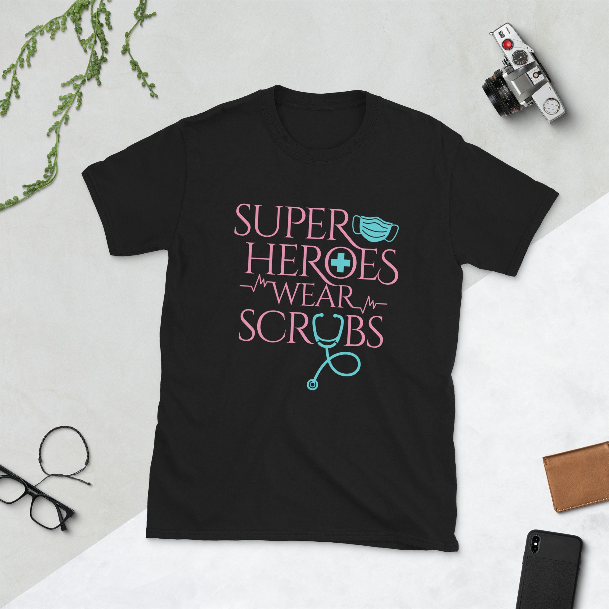 Superheroes Wear Scrubs Tshirt Nurse 