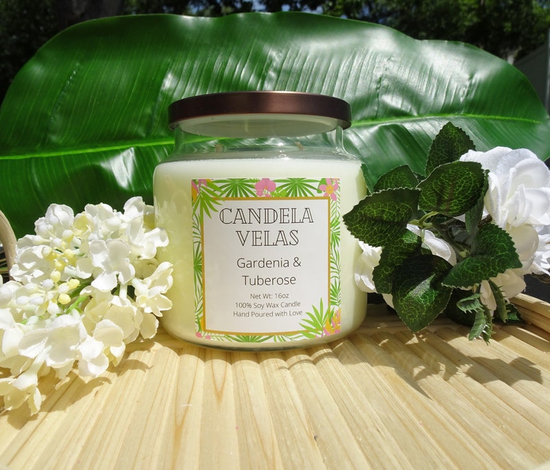 Gardenia & Tuberose Scented Soy Candle Soy Candle Gardenia Etsy