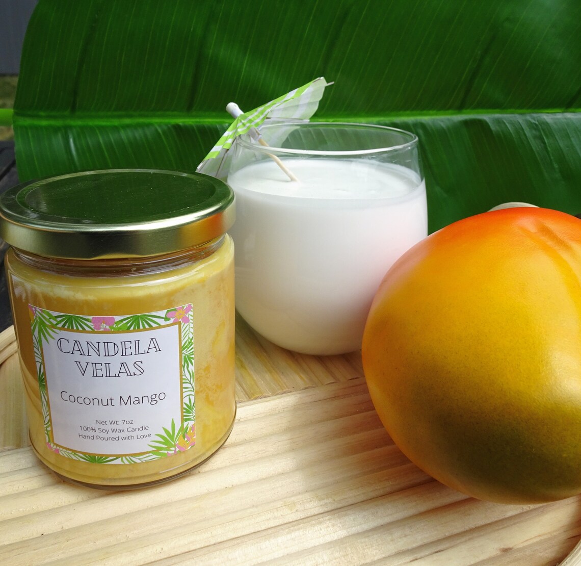 Coconut Mango Scented Candle Soy Candle Hand Made Candle Etsy