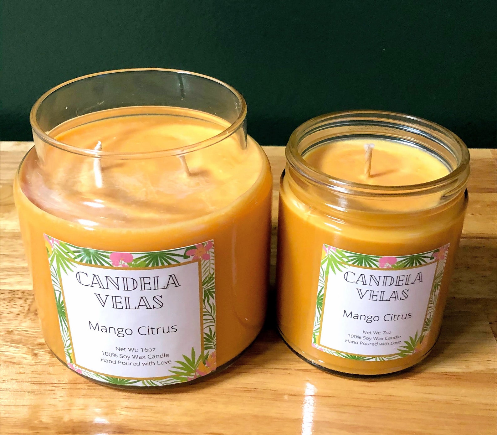 Mango Citrus Scented Candle Soy Candle Hand Made Candle Etsy