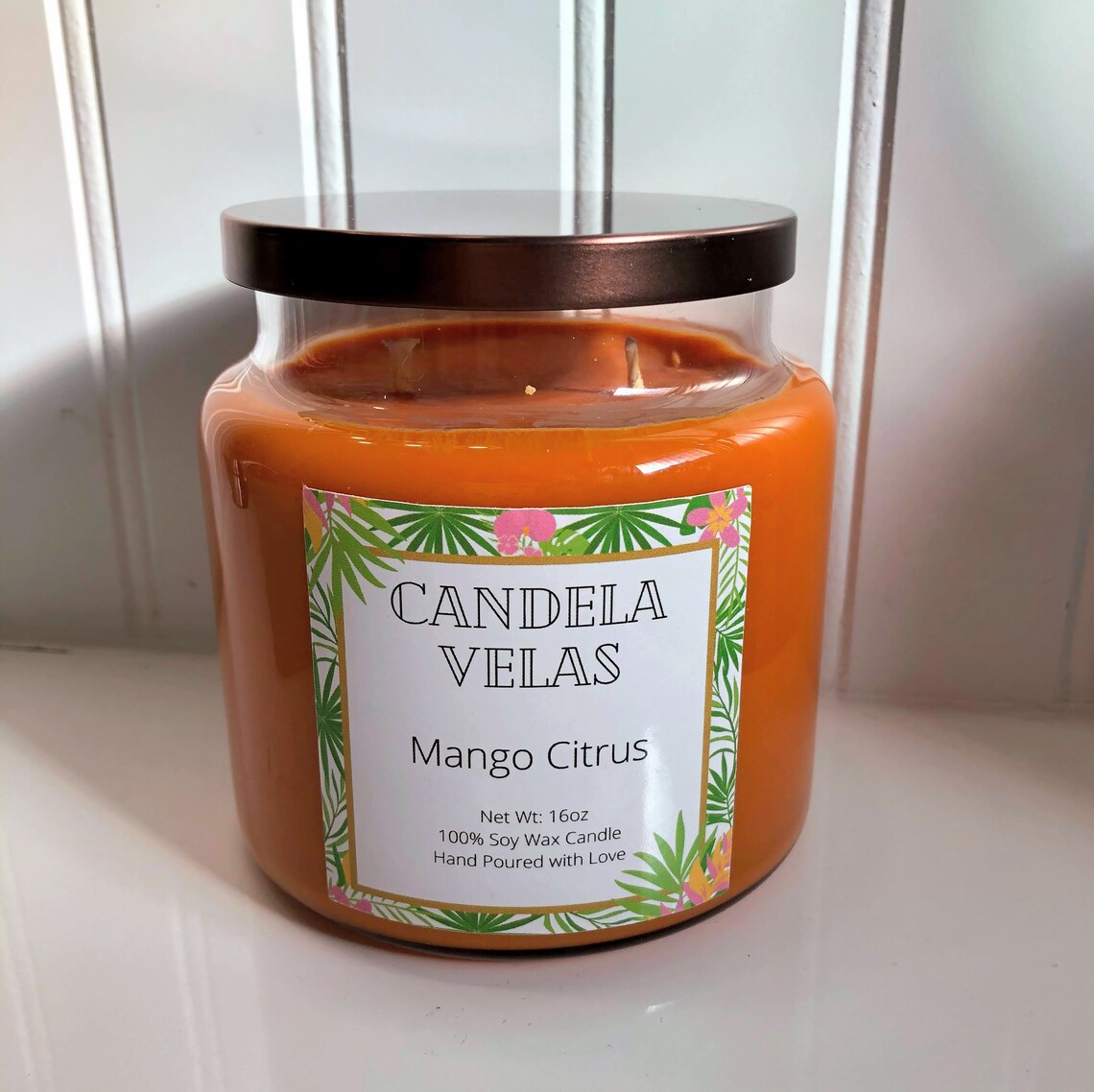 Mango Citrus Scented Candle Soy Candle Hand Made Candle Etsy