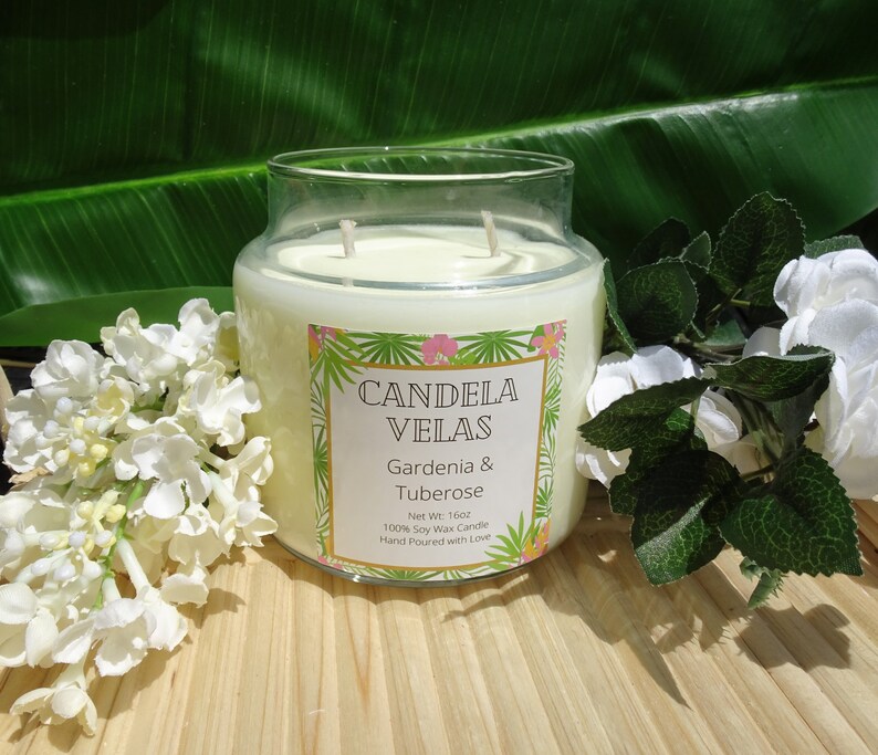 Gardenia & Tuberose Scented Soy Candle Soy Candle Gardenia Etsy