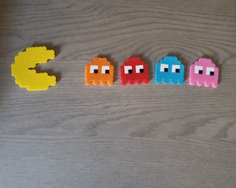Perler Bead Pac Man and Ghost