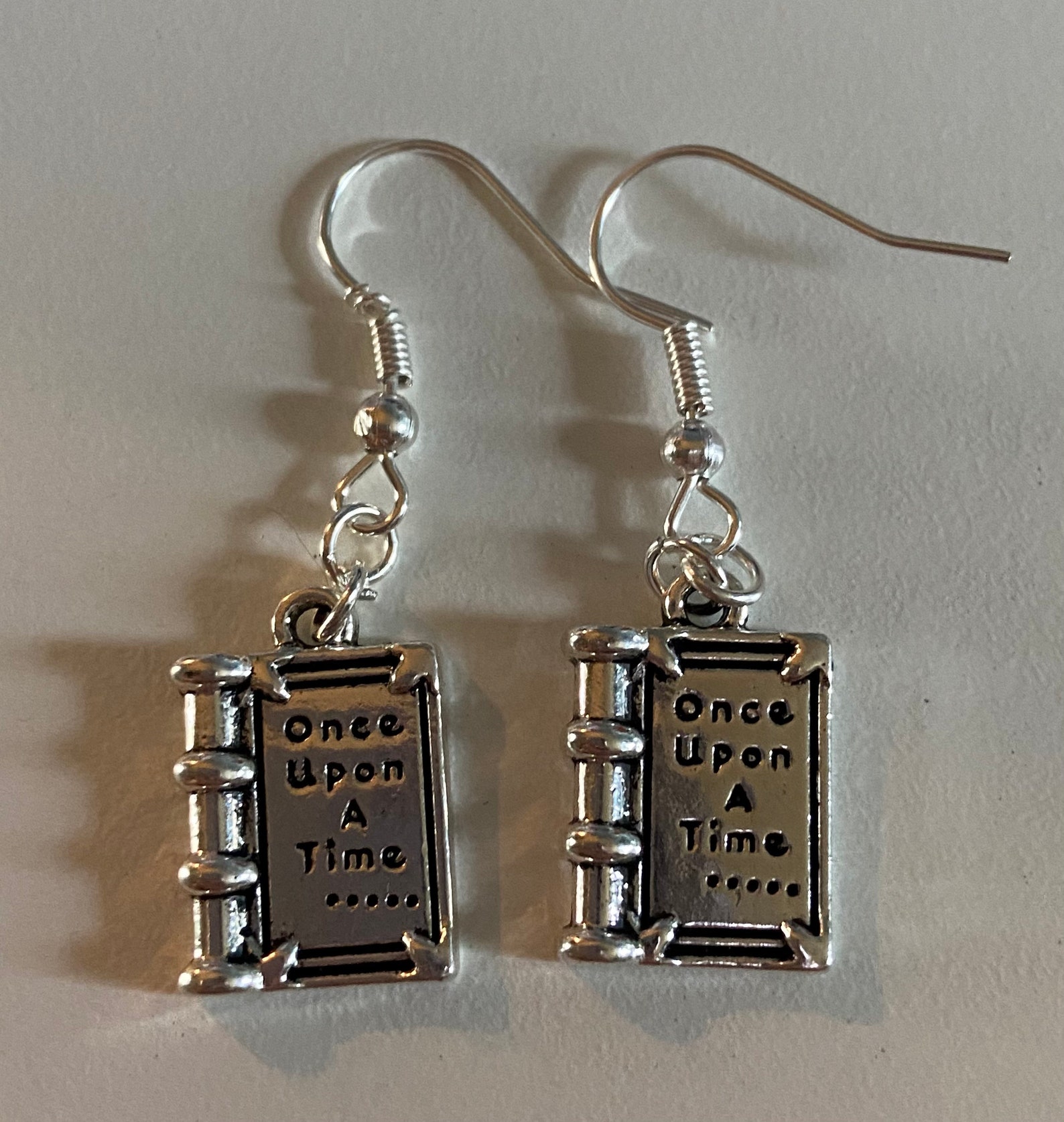 Silver Book Earrings Etsy