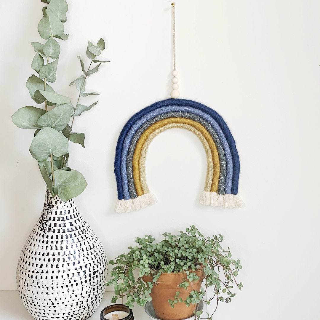 Suspension Murale Arc en Ciel Rainbow Macrame Coton Laine