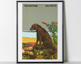 Valentine/Olivetti by Milton Glaser 1968, High Quality Art Print 12x18"