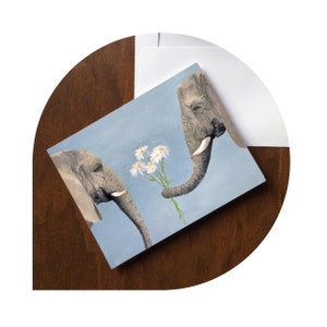 Bedankbriefjes, olifant notitiekaarten, bedankkaarten, olifantencadeau voor haar, wenskaarten, olifantenjubileumkaart, blanco binnenkaart
