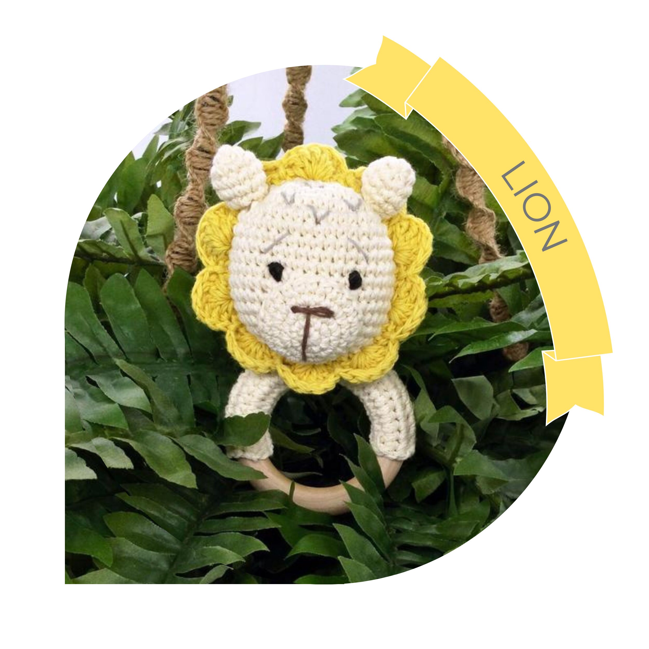 Hochet En Bois Pour Bébé, Joli Crochet En Forme De Lion