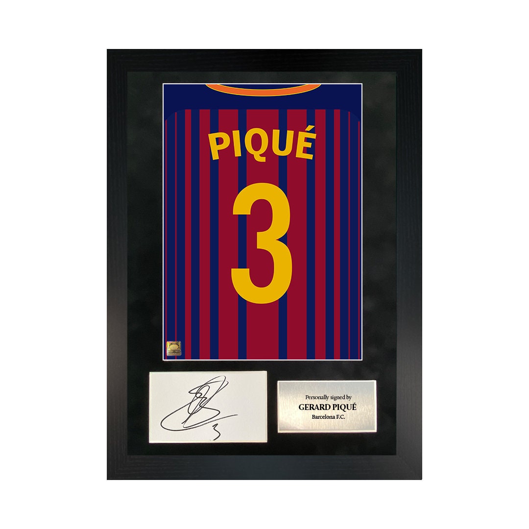 Gerard Pique | Hand-Signed Shirt Back Poster Frame W/ COA