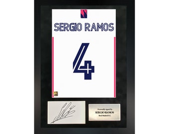 Sergio Ramos | Hand-Signed Shirt Back Poster Frame W/ COA