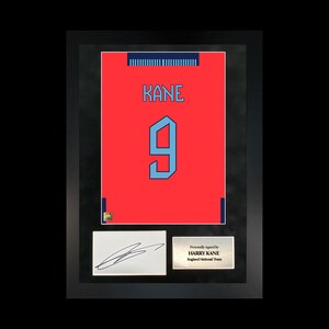 Harry Kane | Hand-Signed World Cup Away Shirt Back Poster Frame W/ COA