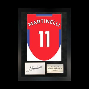 Gabriel Martinelli 24/25 | Hand-Signed Shirt Back Poster Frame W/ COA