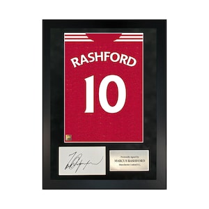 Marcus Rashford | Hand-Signed Shirt Back Poster Frame W/ COA