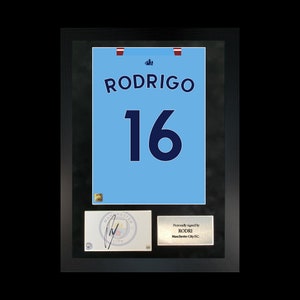 Rodri 22/23 | Handsigniertes Shirt Back Poster Frame W/ COA