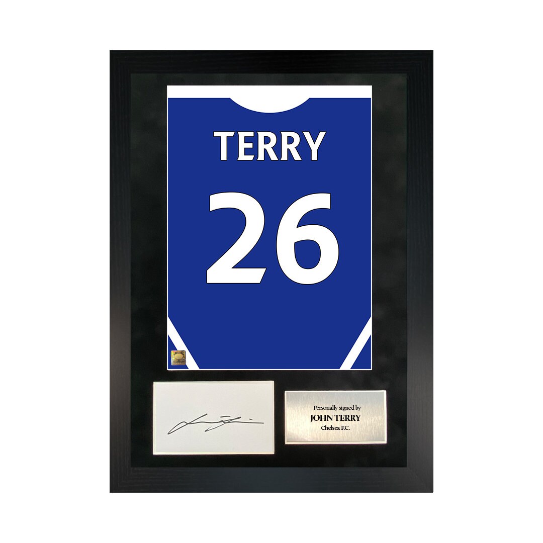 John Terry | Hand-Signed Shirt Back Poster Frame W/ COA