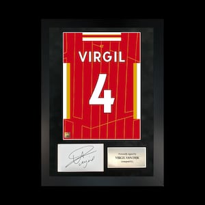 Virgil van Dijk | 24/25 Hand-Signed Shirt Back Poster Frame W/ COA