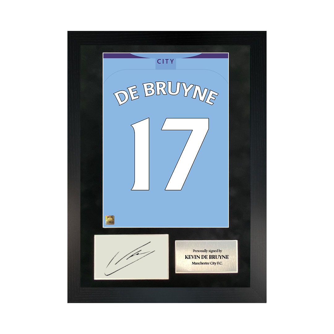 Kevin De Bruyne Hand-signed Shirt Back Poster Frame W/ COA