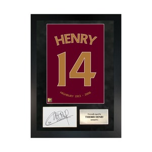 Thierry Henry | Hand-Signed Shirt Back Poster Frame W/ COA