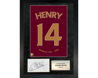 Thierry Henry | Hand-Signed Shirt Back Poster Frame W/ COA