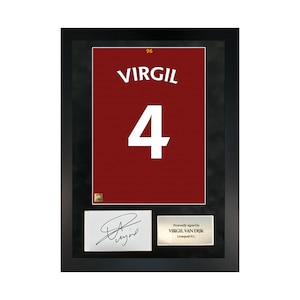 Virgil van Dijk | Hand-Signed Shirt Back Poster Frame W/ COA