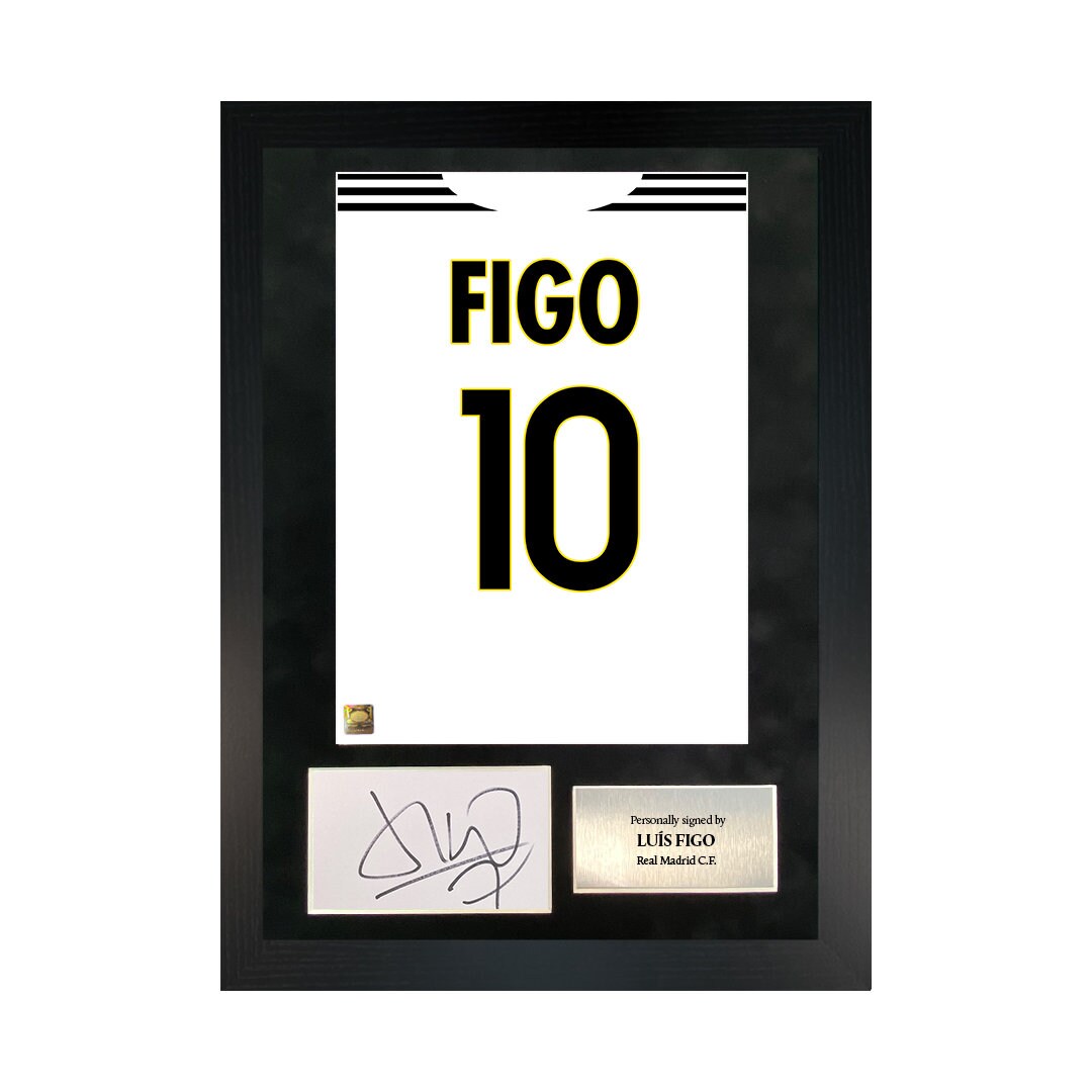 Luís Figo | Hand-Signed Shirt Back Poster Frame W/ COA
