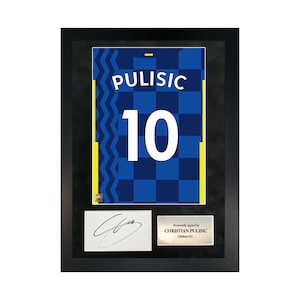 Christian Pulisic | Met de hand gesigneerd posterframe op de rug met COA