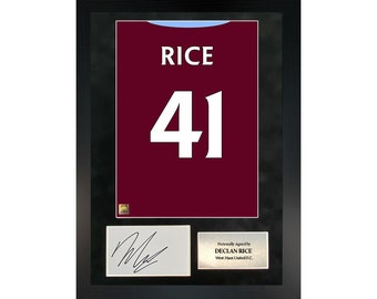 Declan Rice | Hand-Signed Shirt Back Poster Frame W/ COA