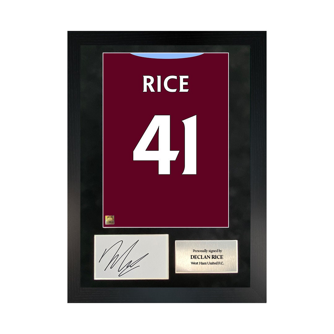 Declan Rice | Hand-Signed Shirt Back Poster Frame W/ COA