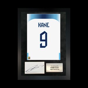Harry Kane | Hand-Signed World Cup Shirt Back Poster Frame W/ COA