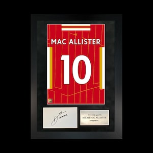 Alexis Mac Allister | Handsignierter 24/25 Shirt Back Poster Rahmen mit COA