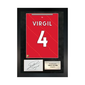 Virgil van Dijk | Hand-Signed Shirt Back Poster Frame W/ COA