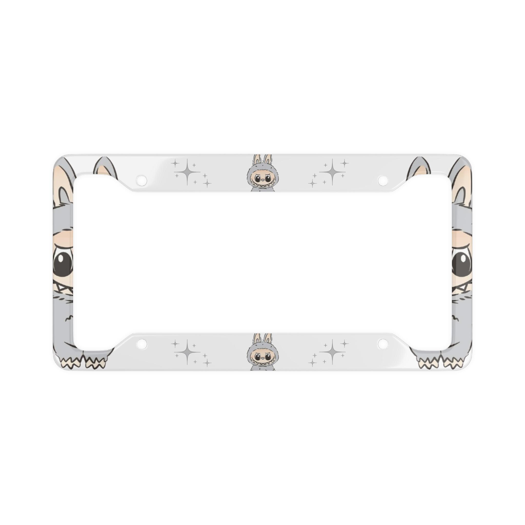 thumbnail interactive-video image 1 of HCSS 2-Pack Funny License Plate Frames - Red Black White Stripes, Aluminum Metal, Rust-Proof, Fits Standard US 12x6" Plates 1 of 12