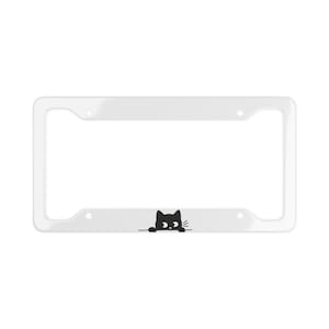 Black Cat License Plate Frame, Peaking Cat, Cute, cat license plate frame, cat lover