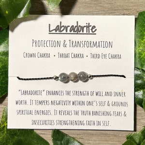 Labradorite adjustable bracelet, labradorite protection and transformation bracelet, crown, throat, and third eye chakra bracelet