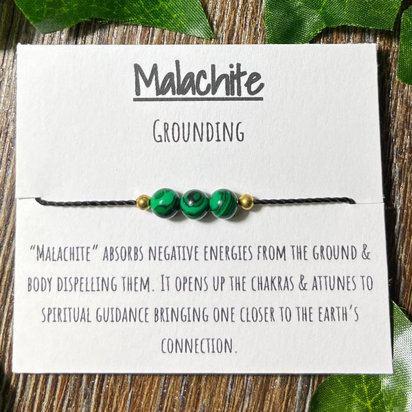 Malachite adjustable bracelet, malachite grounding bracelet, grounding adjustable bracelet, spiritual gift, holistic jewelry