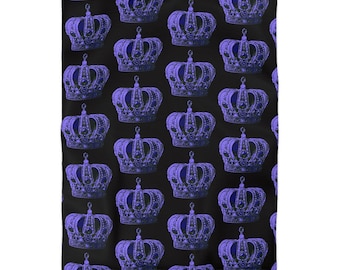 ROYALTY Blue Grey Crown Duvet Cover Layout Design 2