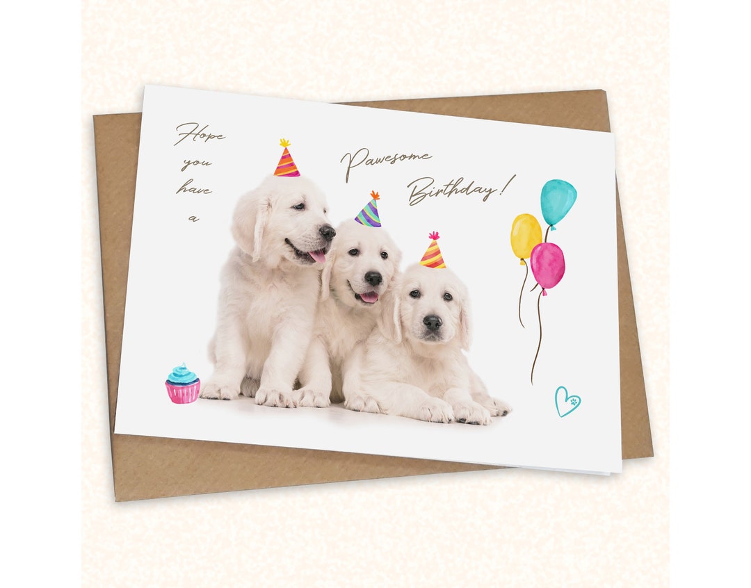 Luxury Birthday Card for Puppy Dog Lovers - Greetings Cards With Cute ...