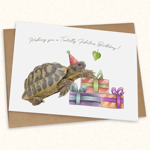Carte d'anniversaire de luxe pour les amoureux des tortues - Cartes de voeux avec de mignons animaux de compagnie