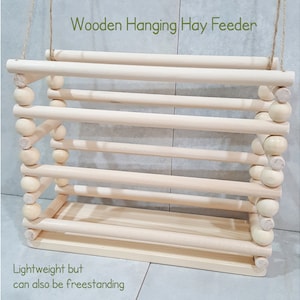 Wooden Hanging Hay Feeder Rack for Rabbits Guinea Pigs Hamsters Gerbils Small Pets