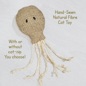 Octopus Handgenaaide natuurlijke vezel Cat Teaser Toy met of zonder Cat Nip - Eco-vriendelijke vervelingbreker