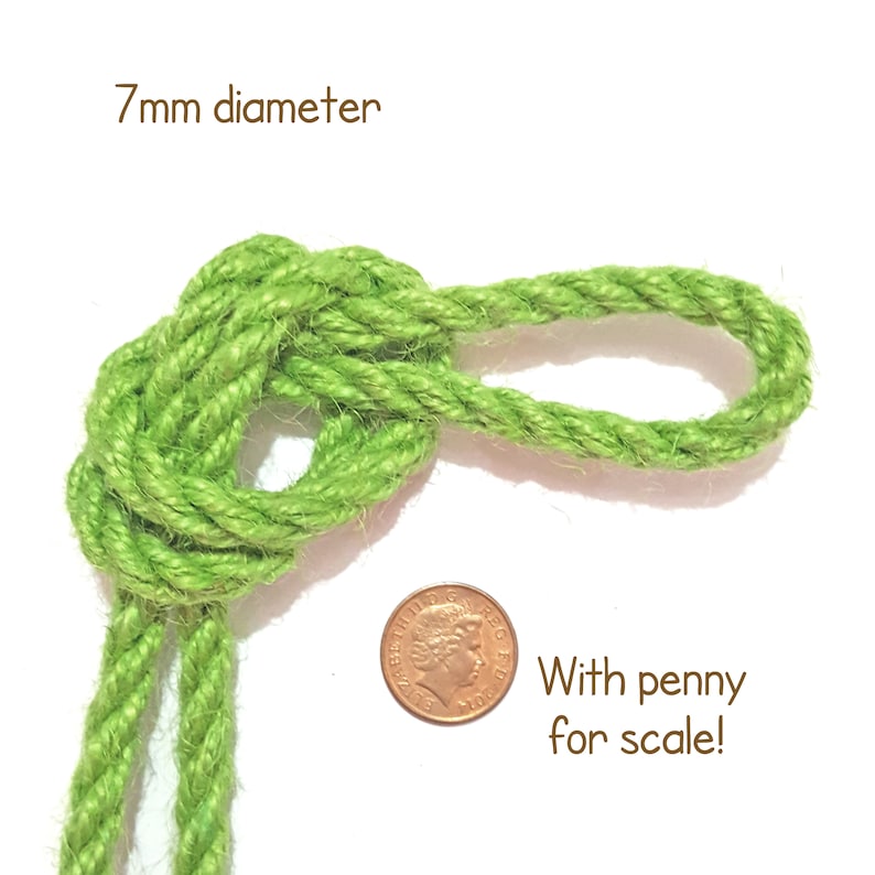 24 Colours of 7mm Thick Jute Rope for Arts Crafts Home Décor DIY Cream ...