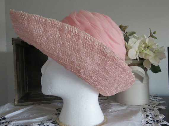 Vintage Ellen Faith | Ladies Sun Hat | Blush Pink… - image 3