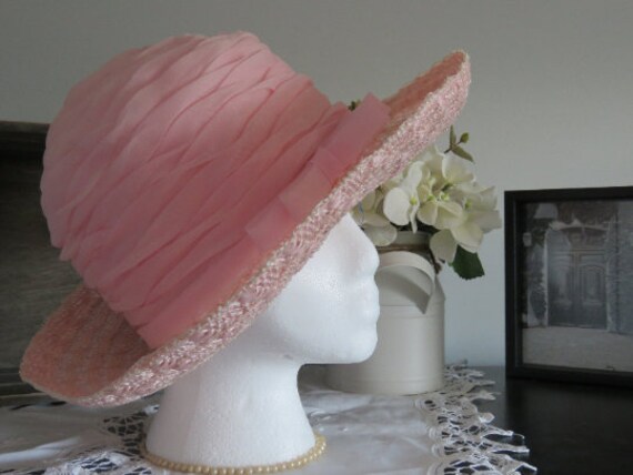 Vintage Ellen Faith | Ladies Sun Hat | Blush Pink… - image 5