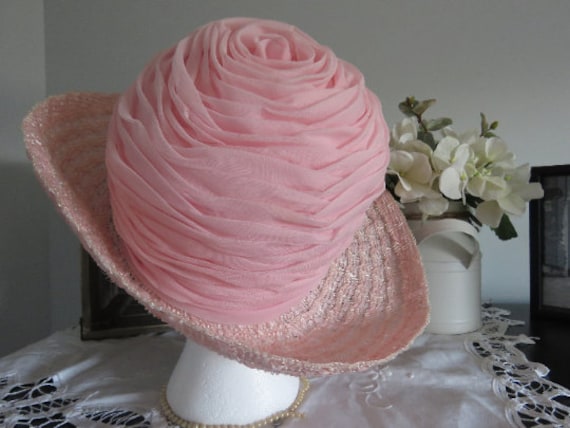 Vintage Ellen Faith | Ladies Sun Hat | Blush Pink… - image 4