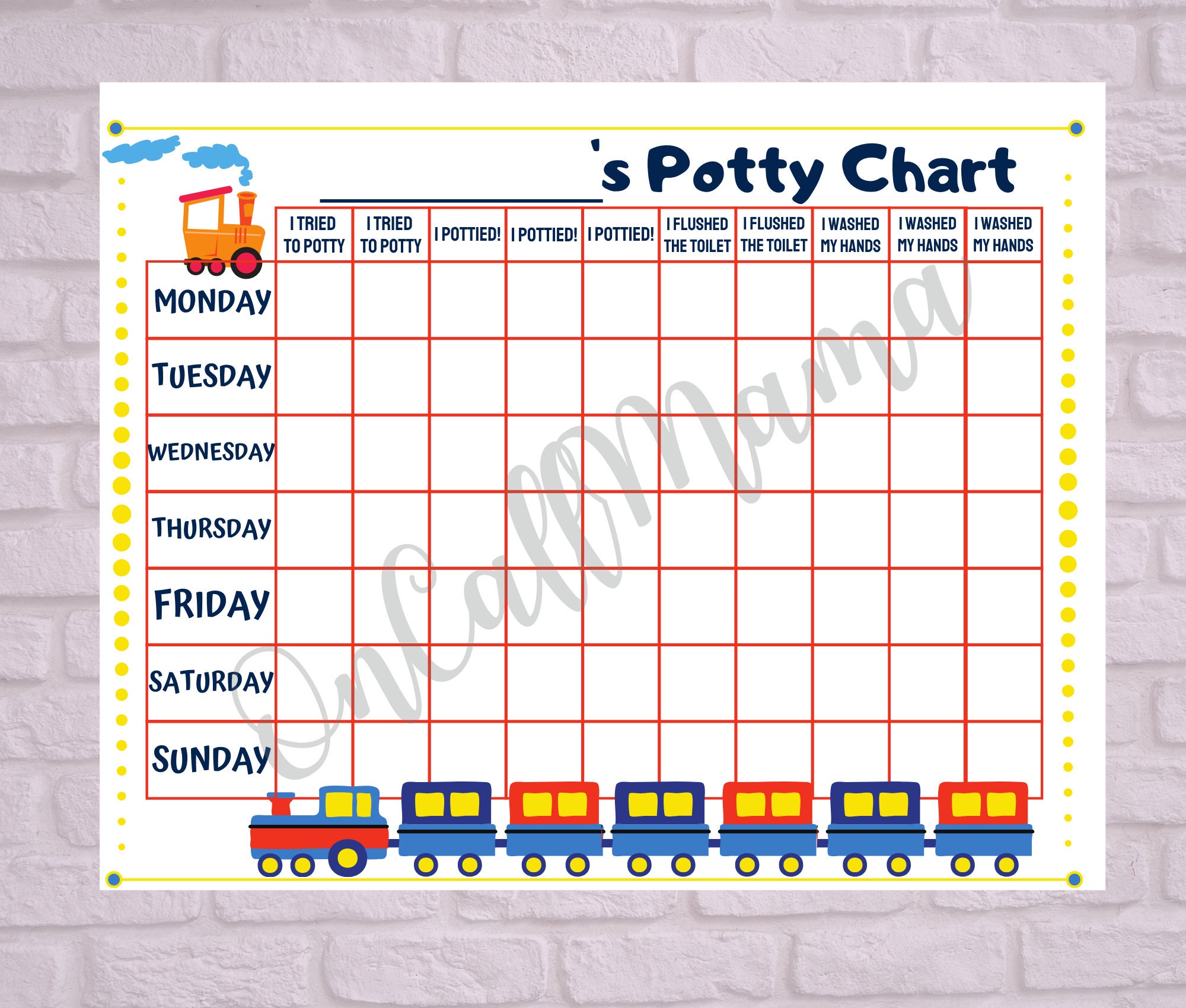 Printable Train Potty Chart | Etsy