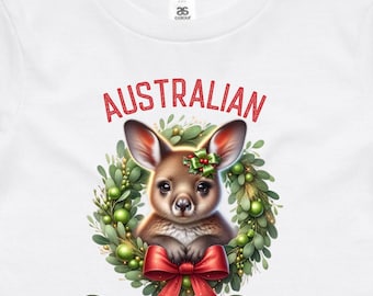 Australian Christmas Club T-Shirt, Kangaroo Xmas Tee, Personalised Family Matching Aussie Christmas Shirts